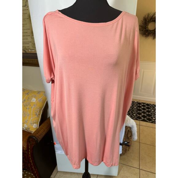 PIKO 1988 Bamboo Peach Tunic Top Large Soft Sustainable Organic Shirt Artsy - Picture 5 of 9